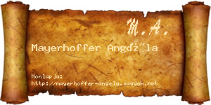 Mayerhoffer Angéla névjegykártya